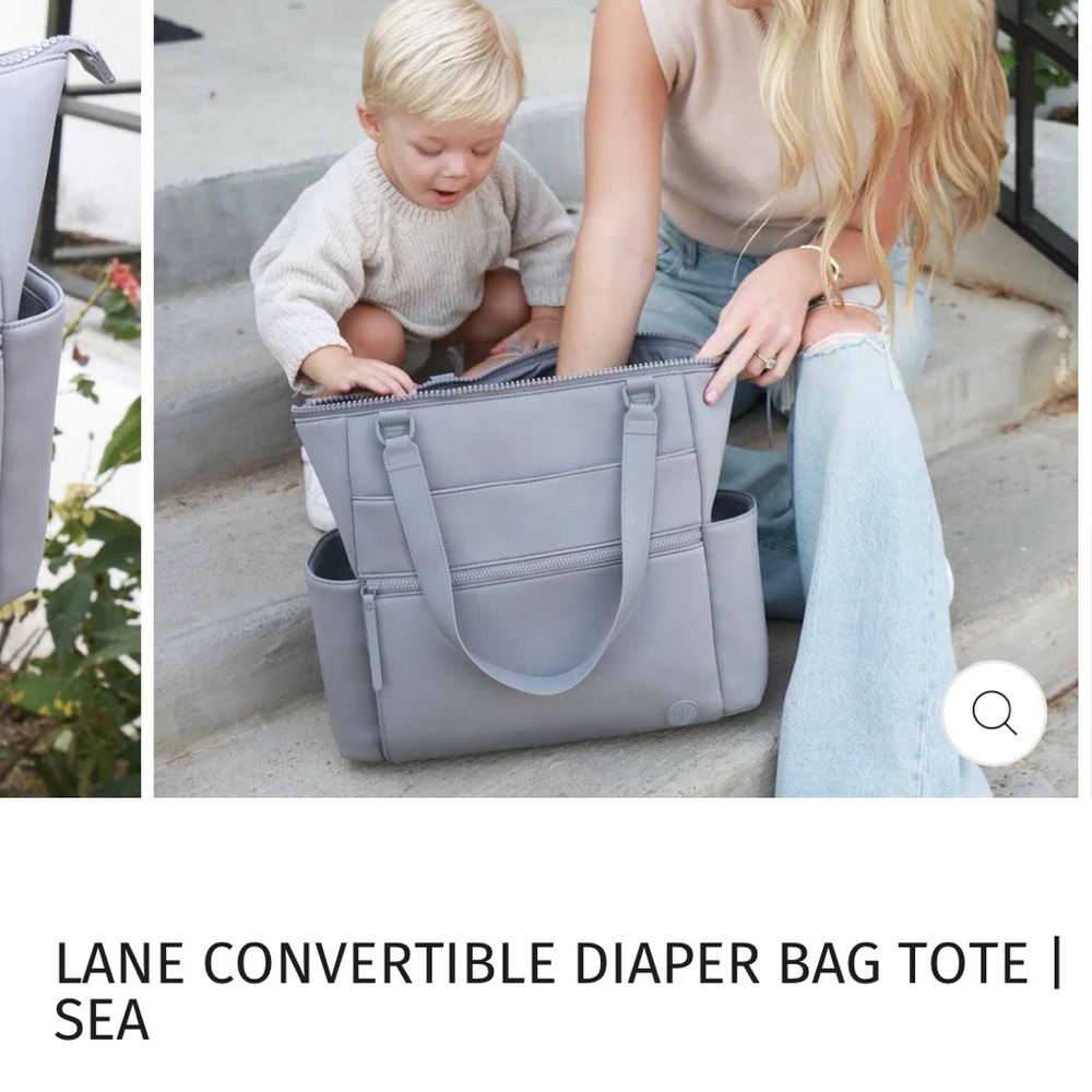 Caden Lane Convertible Diaper Bag Tote - Sea Gray